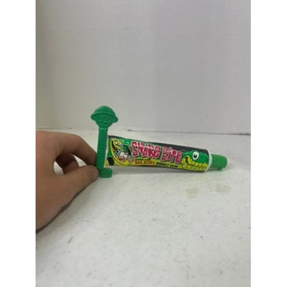 Vintage Snake Bite‎ Boa Berry Bubble Gum Tube with Squeezer Amurol 1990s Toy